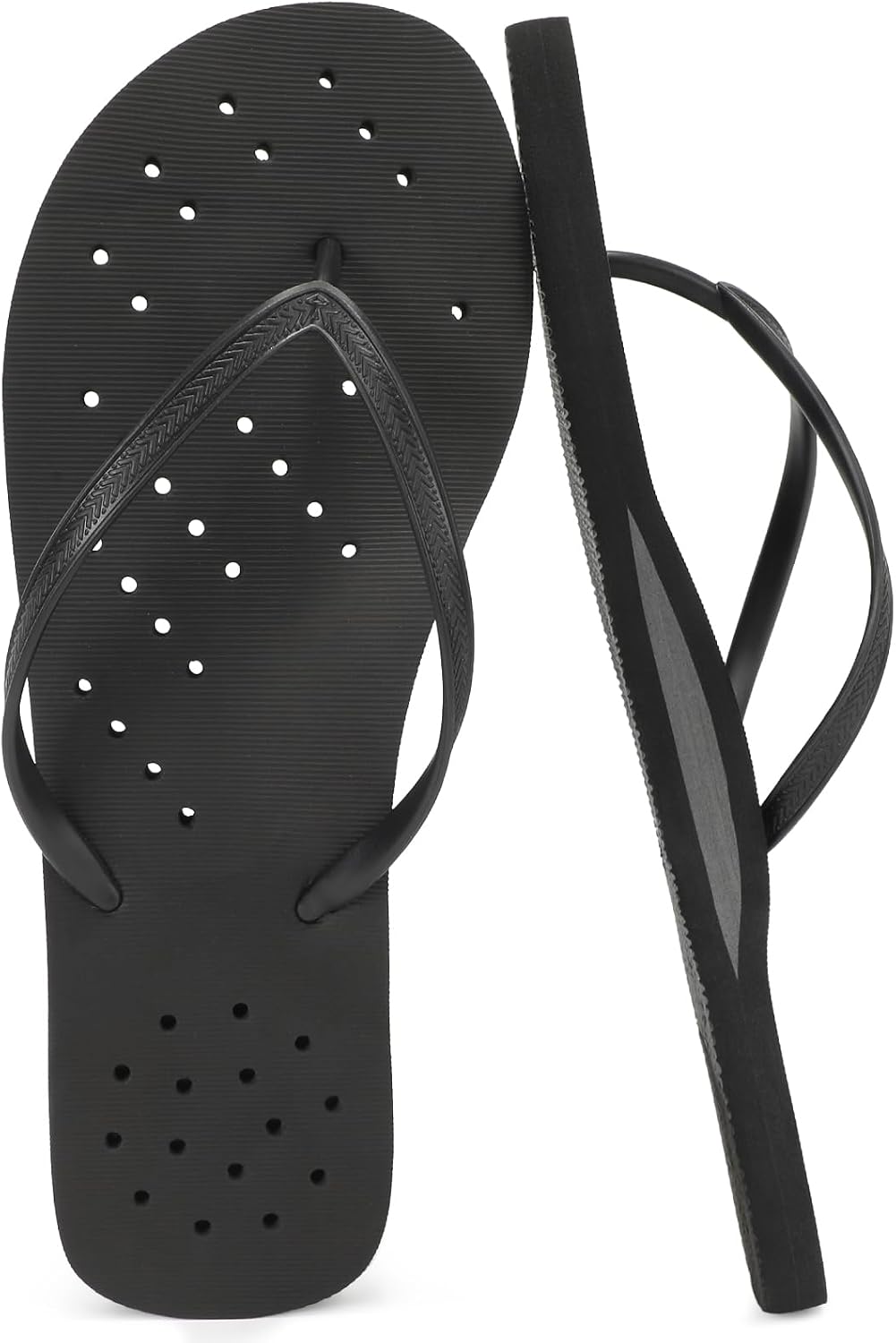 611DFo7vrL._AC_SL1500_.jpg Shower Shoes Men : Quick Dry Arch Support Flip Flops, Non Slip Mens Flip-Flop for Beach Pool College Dorm Bathroom Thong Sandals with Drain Holes - Image 1