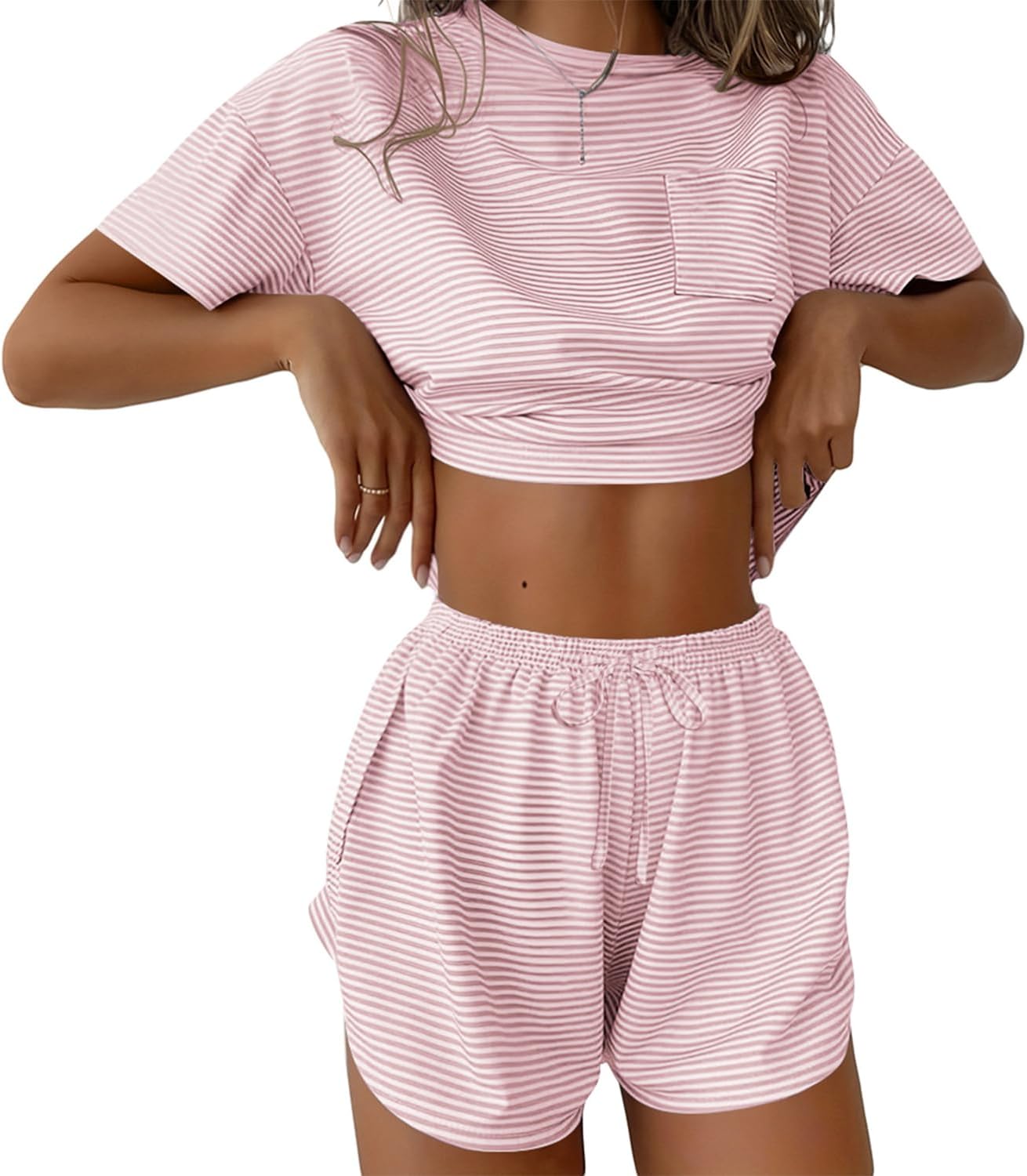 71GDgpXu0IL._AC_SL1500_.jpg Women Pajama Sets Sexy Lounge Sets Side Split Short Pj Sets Cute Pjs 2 Piece Comfy Sleepwear Loungewear - Image 1
