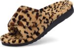 Women's Orthopedic Slippers with Arch Support Adjustable Open Toe House Shoes for Plantar Fasciitis