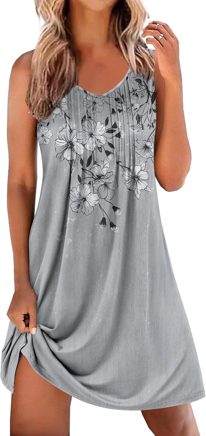 71OJAHKeibL._AC_SL1500_.jpg Nightgowns for Women Sleeveless Sleep Shirt Tank Night Gown V Neck Chemise Pleated Night Shirt Soft Sleep Dress - Image 1