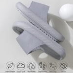 Slippers for Women and Men, Pillow House Slippers Shower Shoes Indoor Slides Bathroom Sandals, Ultimate Comfort, Lightweight, Thick Sole, Non-Slip, Easy to Clean - Image 2