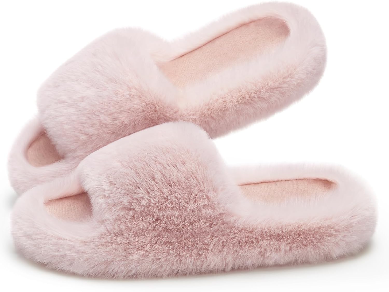 71YkOcVcrGL._AC_SL1500_.jpg Womens Slippers with Arch Support Memory Foam Fuzzy House Slippers for Women Lightweight Cozy Indoor Open-toe Comfy Birthday Valentine's Day Gifts - Image 1