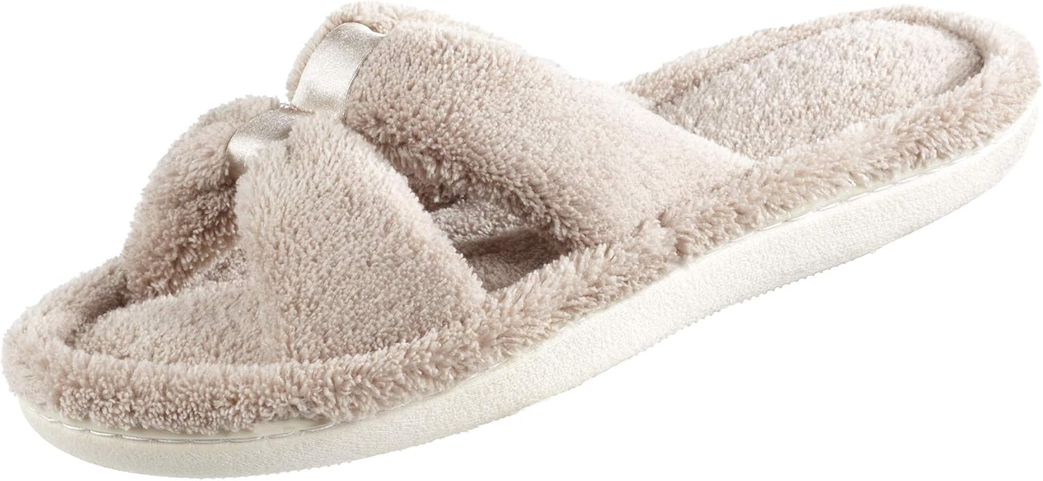 71cOvuQryL._AC_SL1500_.jpg Women's Signature Slipper, Satin Trim with Memory Foam - Image 1