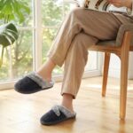 Slippers for Women Fuzzy House Slip on Indoor Outdoor Bedroom Furry Fleece Lined Ladies Comfy Memory Foam Female Home Shoes Anti-Skid Rubber Hard Sole - Image 2