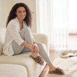 Women's Fuzzy Open-Toe House Slippers with Memory Foam - Leopard Print Cheetah Plush Cozy Cute Slipper Indoor/Outdoor Soft Slip On Slides Gifts for Women Mom Her Ladies - Image 2
