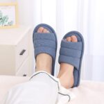 Summer House Slippers for Women Men Breathable Waffle Indoor Slippers Slip-on Open Toe Home Shoes - Image 2