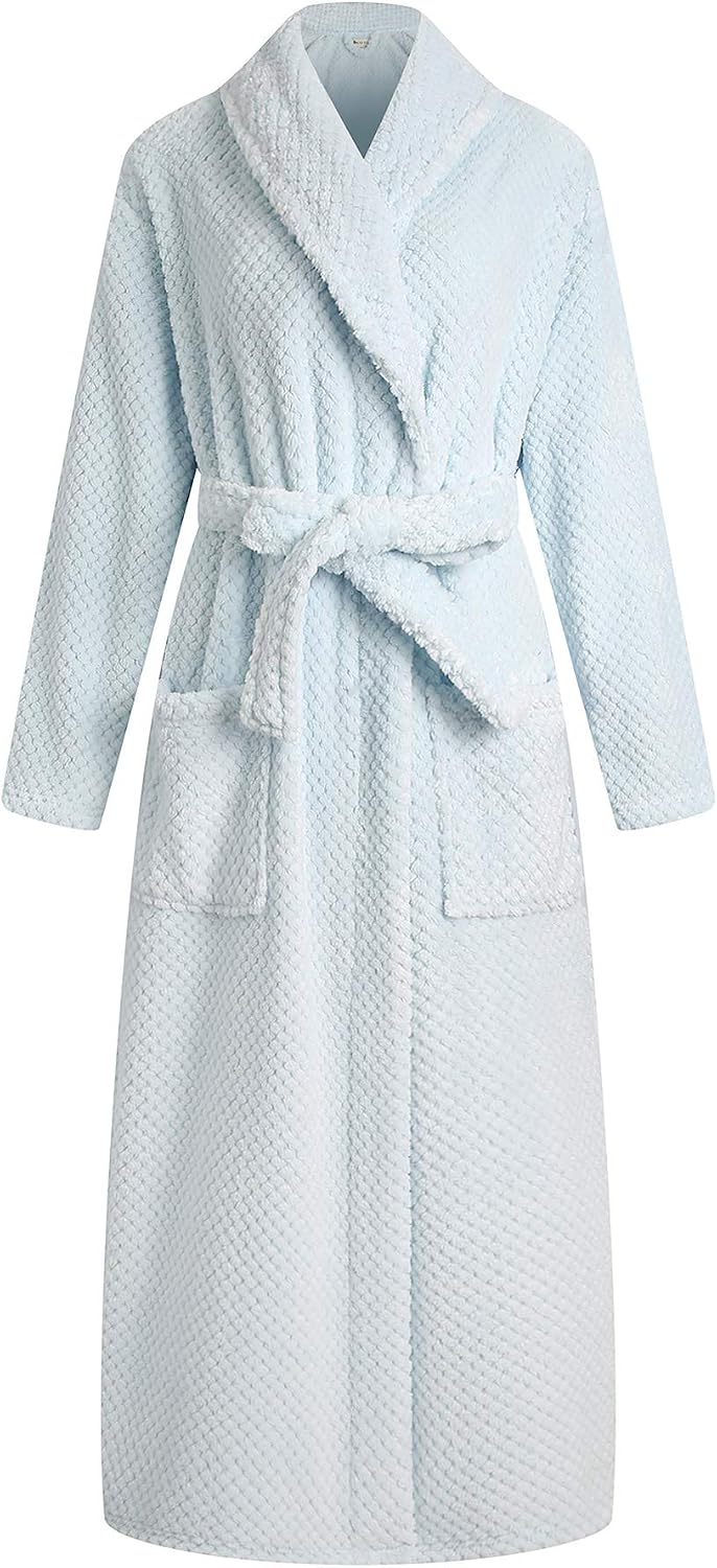 71ynGpzzSkL._AC_SL1500_.jpg Women Plush Soft Warm Fleece Bathrobe Robe - Image 1