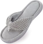 Women's Memory Foam Flip Flop Slippers - Adjustable Thong, Anti-Slip Indoor/Outdoor House Slides with Cloud Comfort