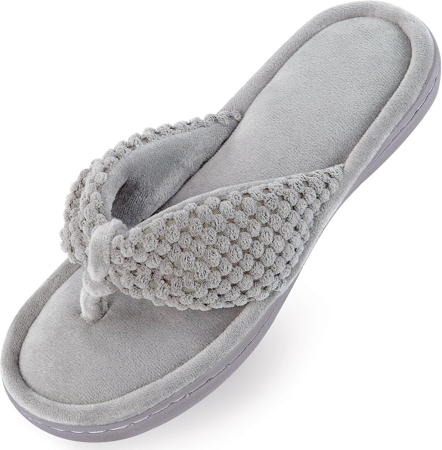 81fDx-vSKXL._AC_SL1500_.jpg Women's Memory Foam Flip Flop Slippers - Adjustable Thong, Anti-Slip Indoor/Outdoor House Slides with Cloud Comfort - Image 1