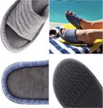Women's Premium Knit Slide Slippers - Moisture-Wicking Lining, Rubber Indoor/Outdoor Sole - Machine Washable House Shoes - Image 2